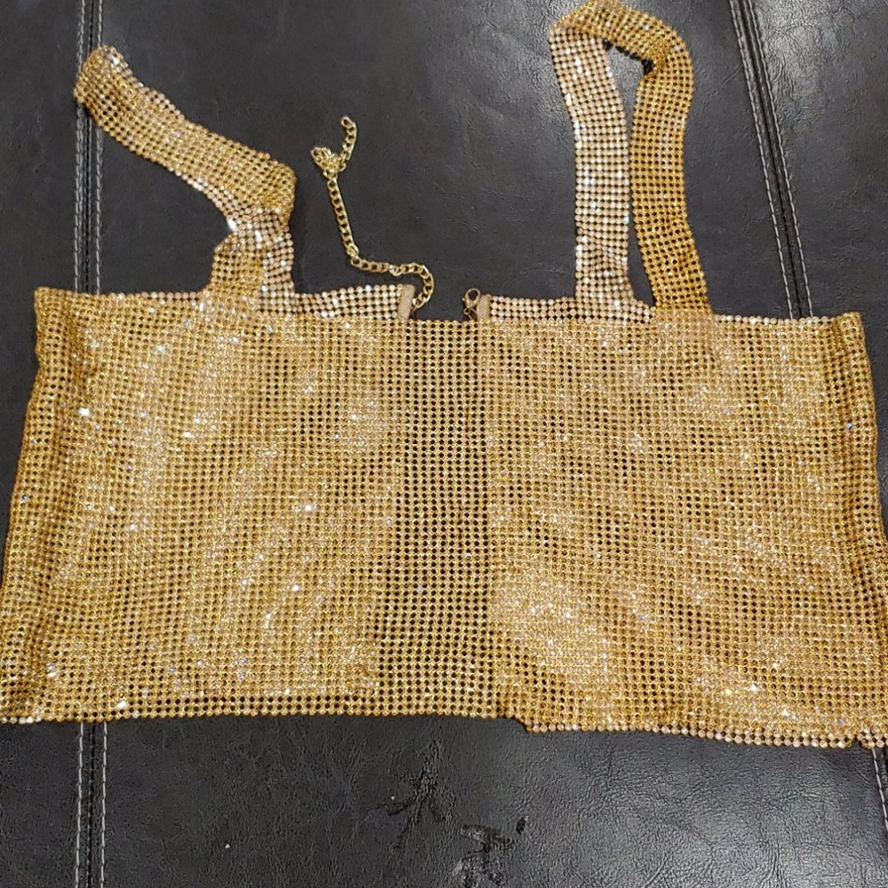 Gold rhinestone bodice